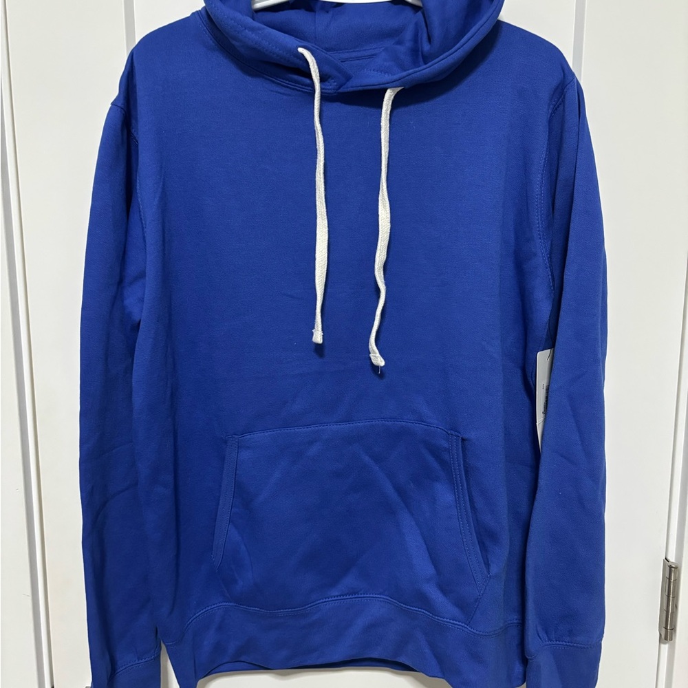 Vibrant Blue Men's Hoodie with Drawstring